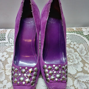 Women's BCBG Purple Suede Leather Upper Shoes